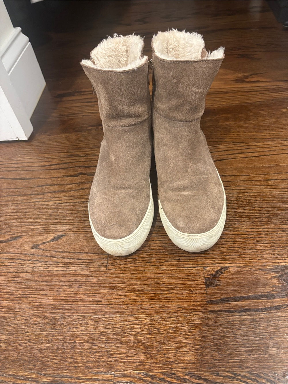 Women's JSlides Suede Faux-Fur Lined Ankle Boots in Light Brown